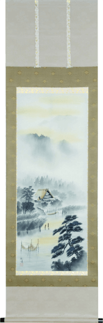 水墨山水　掛軸　001